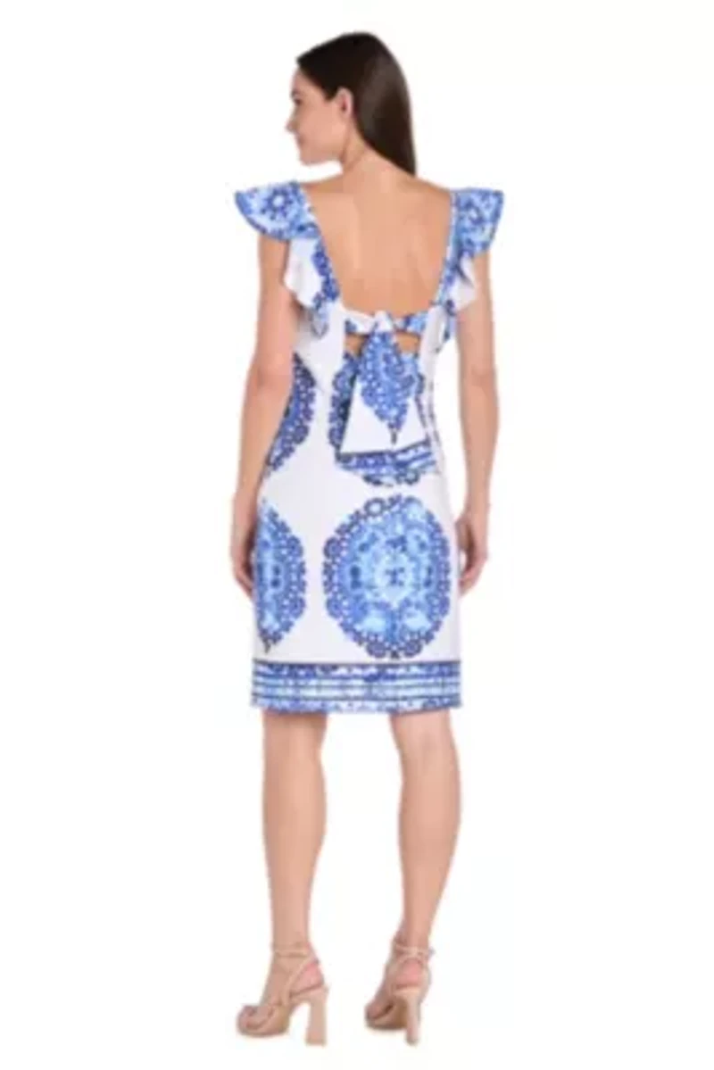 Short Scuba Print Dress