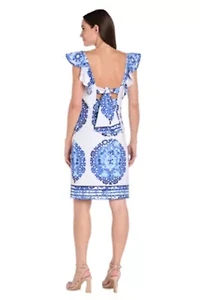 Short Scuba Print Dress