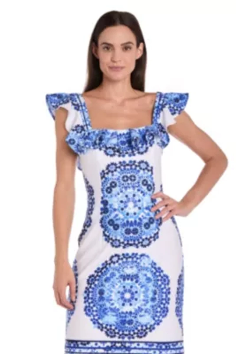 Short Scuba Print Dress