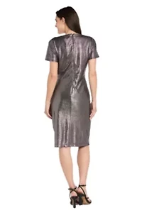 Short Metallic Cocktail Dress