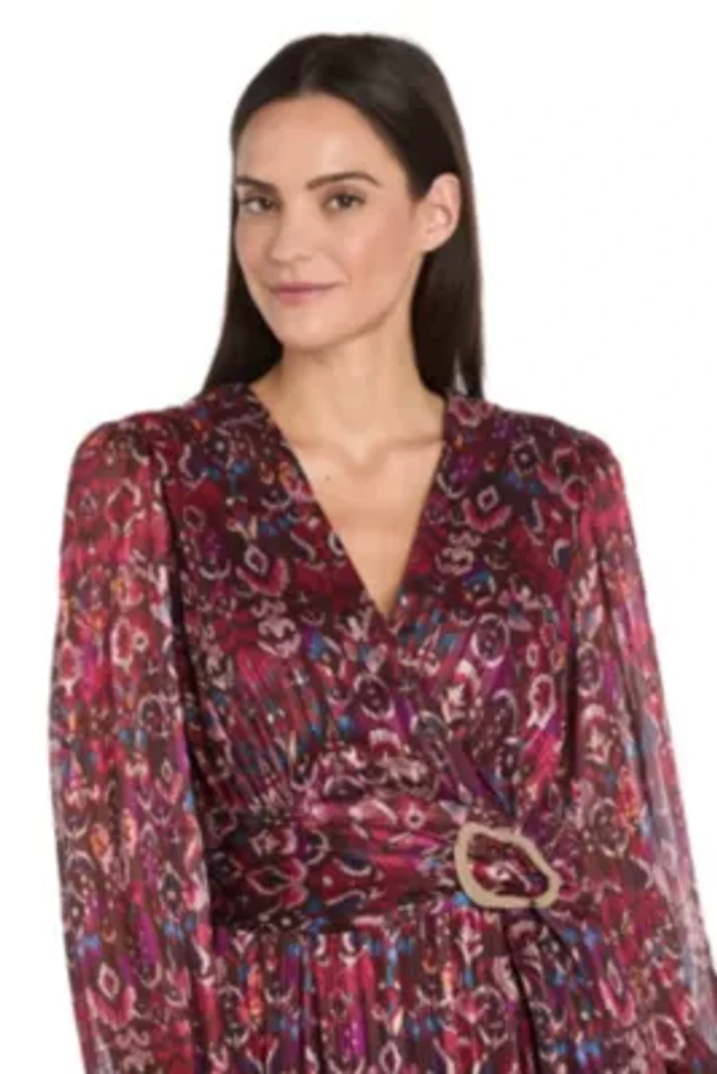 Printed Chiffon Midi Dress