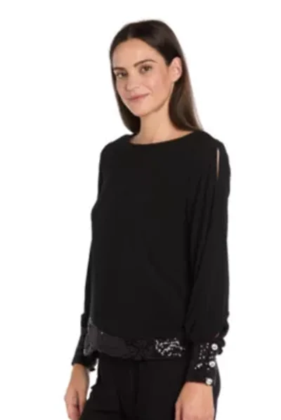 Ity Blouse w Sequin Hem