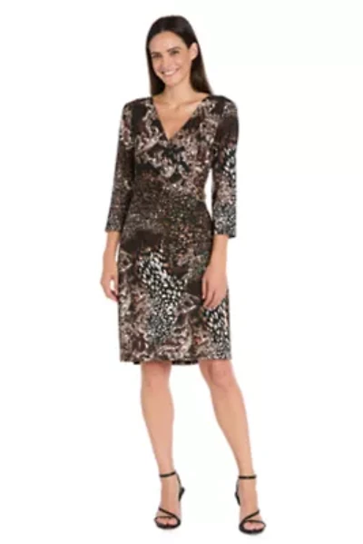 Short Printed Wrap Dress