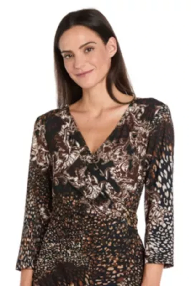 Short Printed Wrap Dress