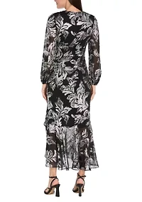 Women's Faux Wrap Dress with Hi-Lo Hem