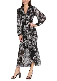 Women's Faux Wrap Dress with Hi-Lo Hem