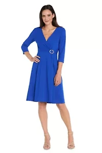 Short Knit Wrap Dress