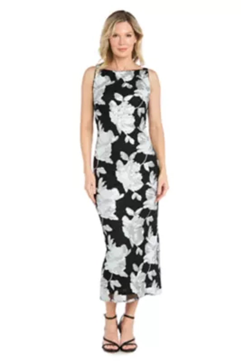 Floral Sequin Midi Dress