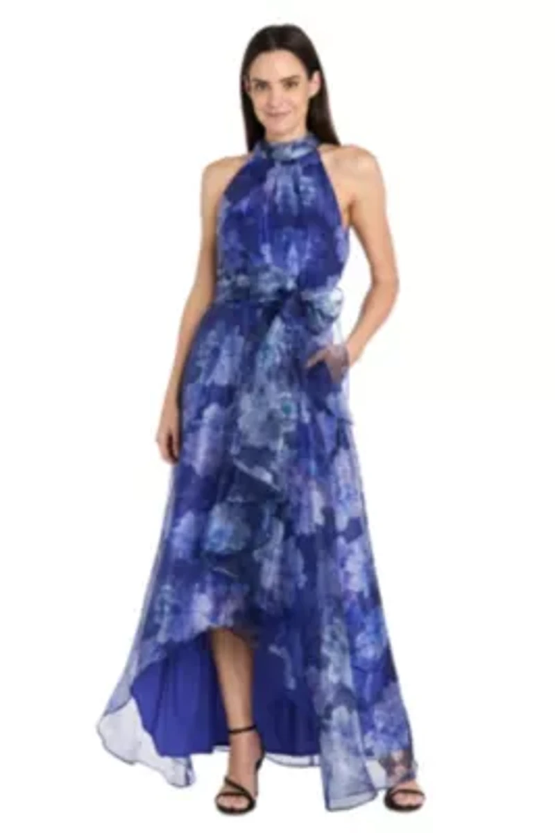 Printed Organza Hi-Lo Dress