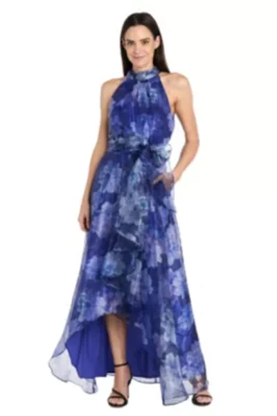 Printed Organza Hi-Lo Dress