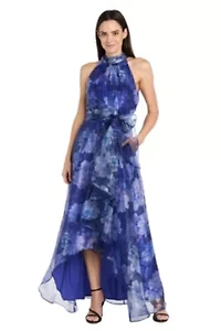 Printed Organza Hi-Lo Dress