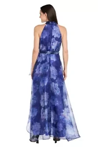 Printed Organza Hi-Lo Dress