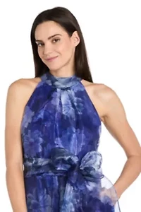 Printed Organza Hi-Lo Dress