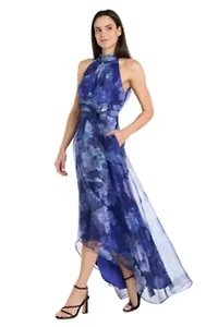 Printed Organza Hi-Lo Dress