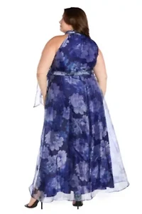 Printed Organza Hi-Lo Dress