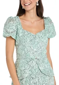 Women's Soutache Peplum Gown