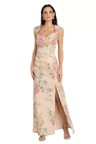 Long Printed Lace Dress