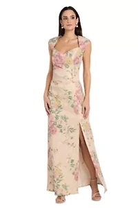 Long Printed Lace Dress