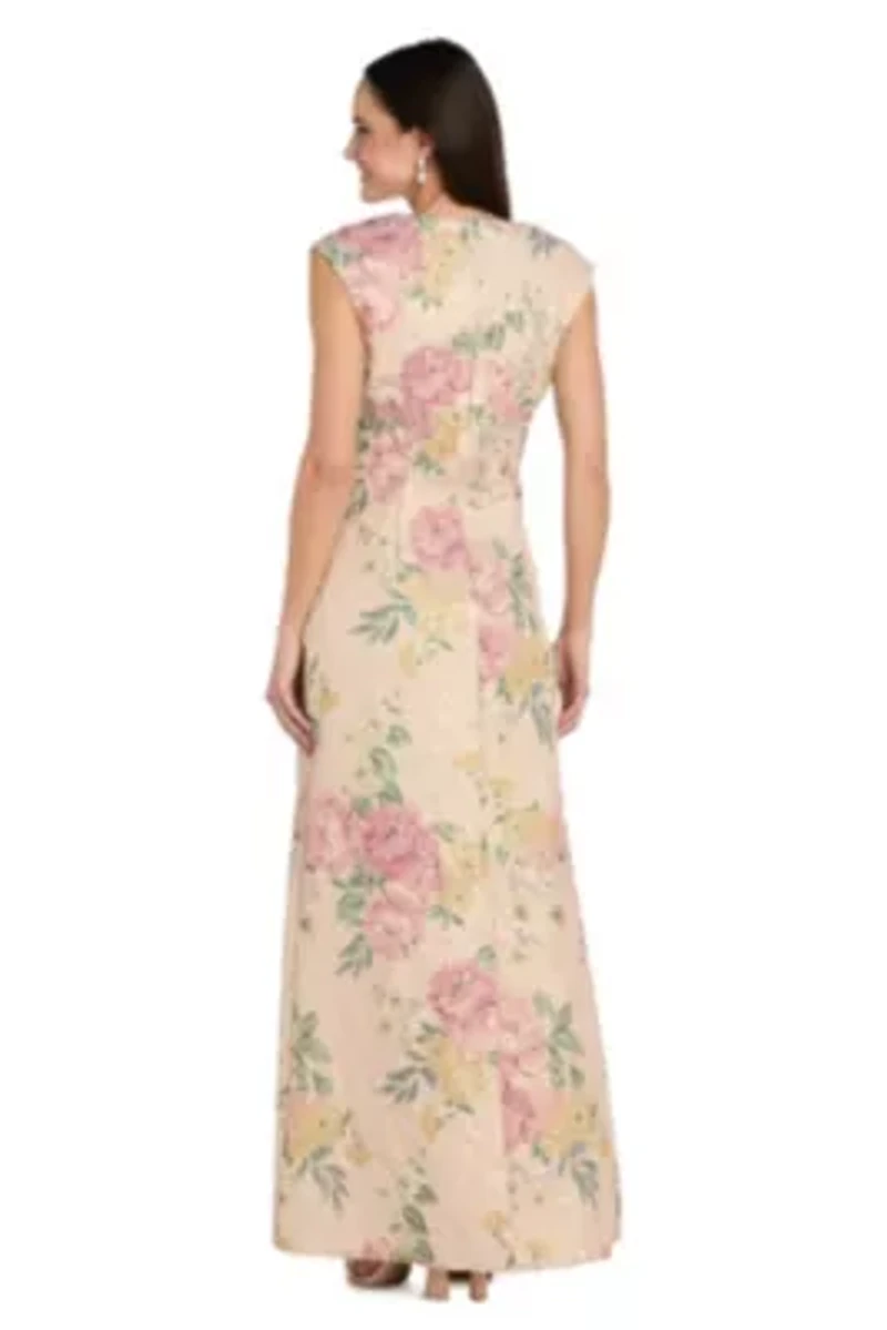 Long Printed Lace Dress