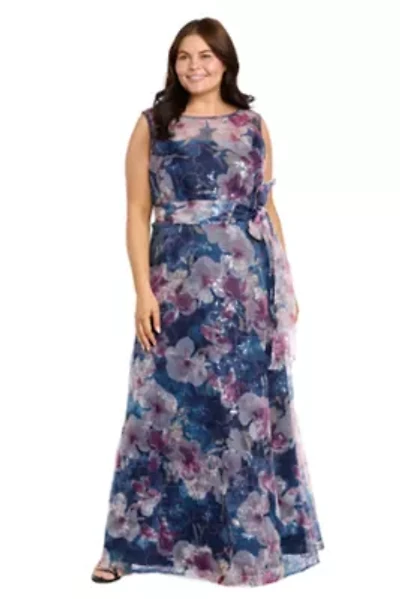 Long Organza Printed Dress