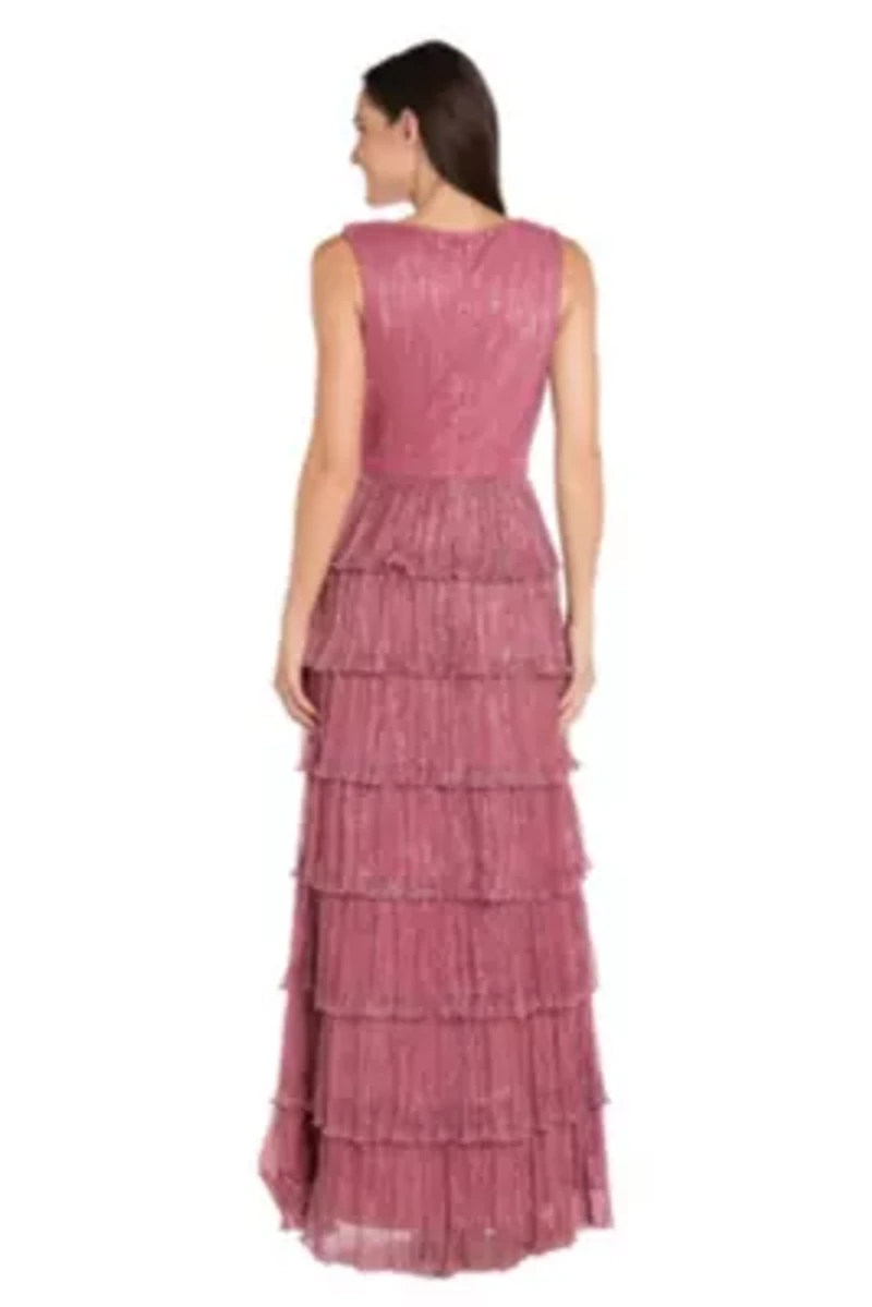 Crinkle Pleated Tiered Dress