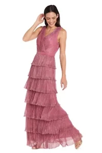 Crinkle Pleated Tiered Dress