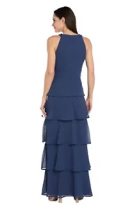 Women's Halter Beaded Tiered Dress