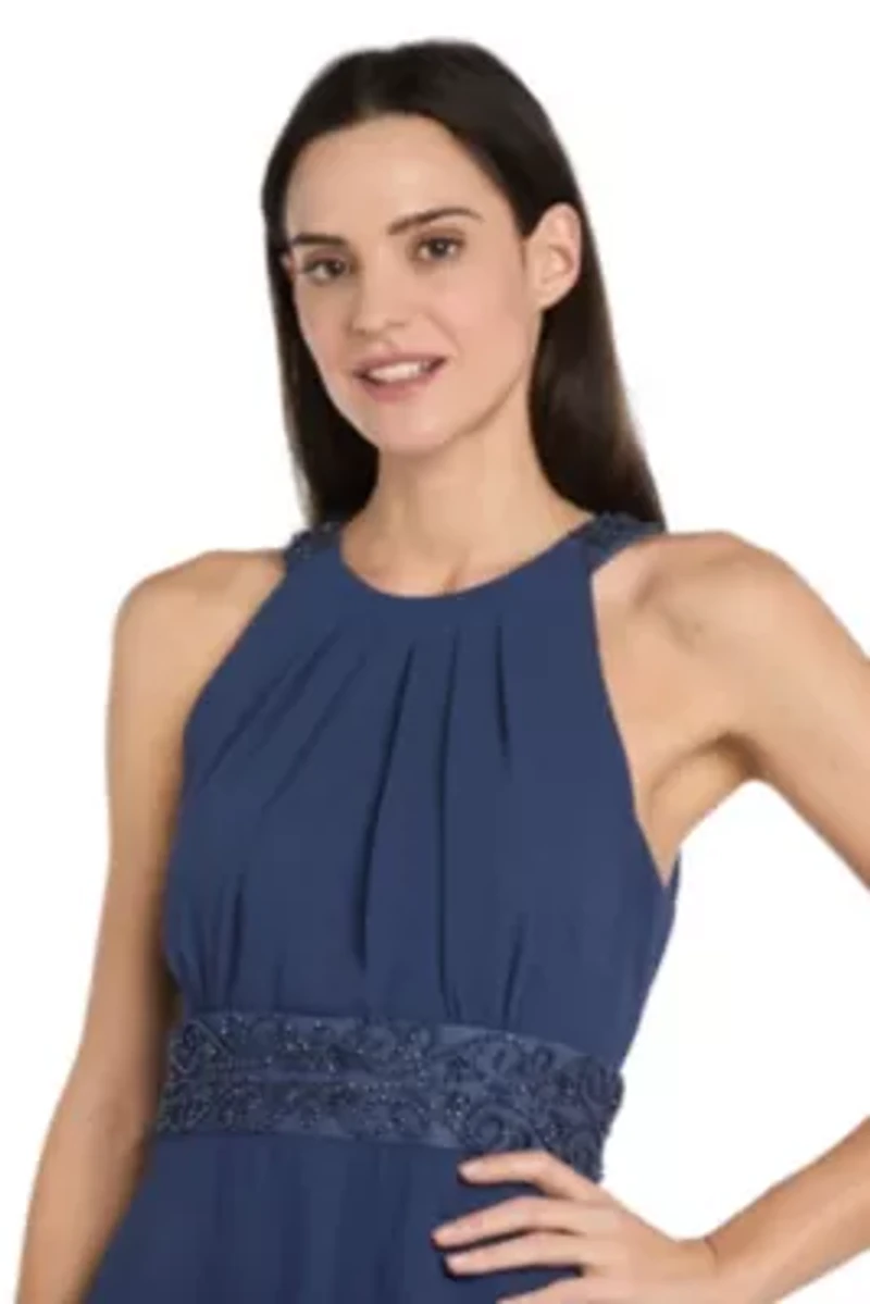 Women's Halter Beaded Tiered Dress