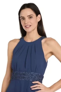Women's Halter Beaded Tiered Dress