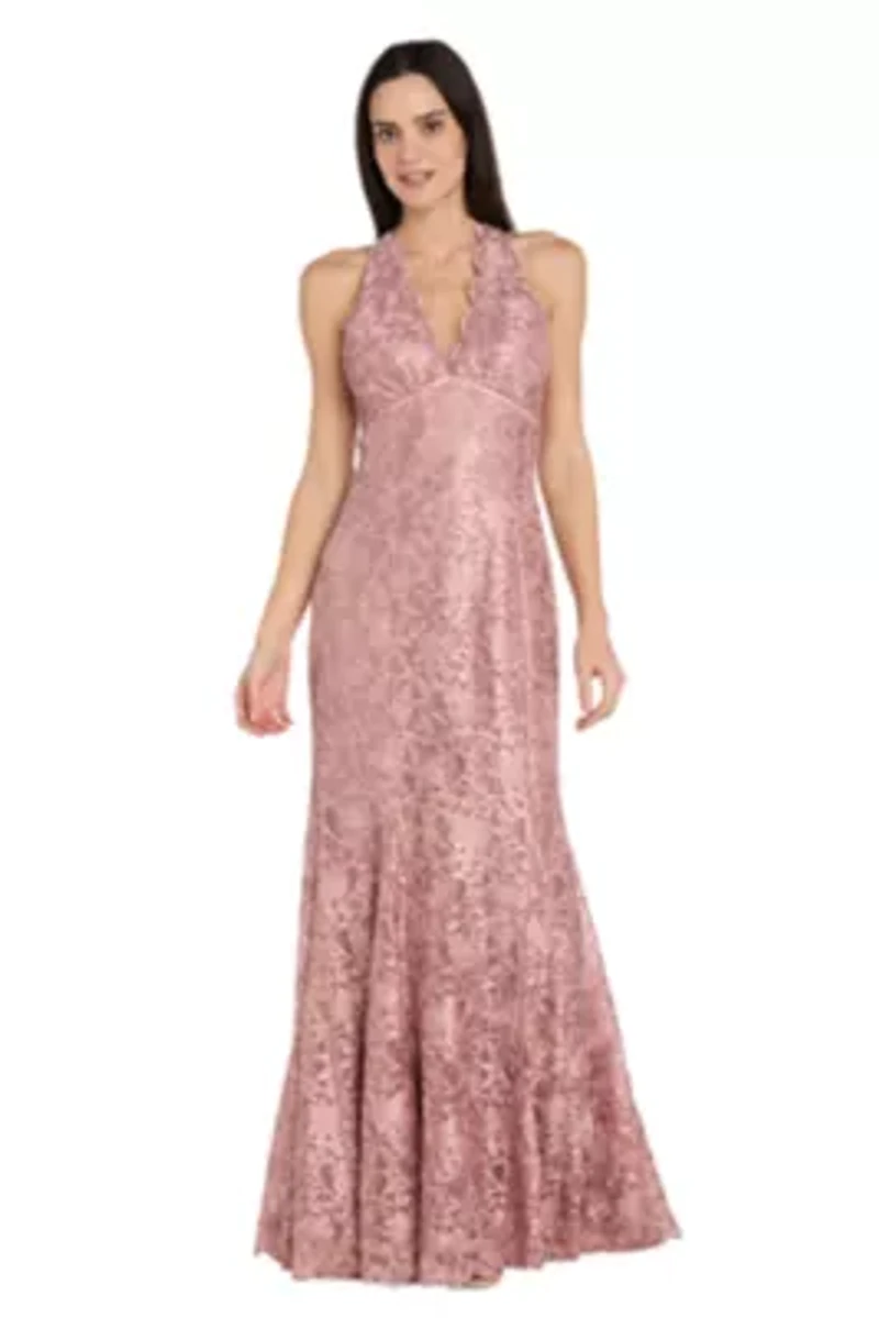 Long Stretch Lace Halter Dress