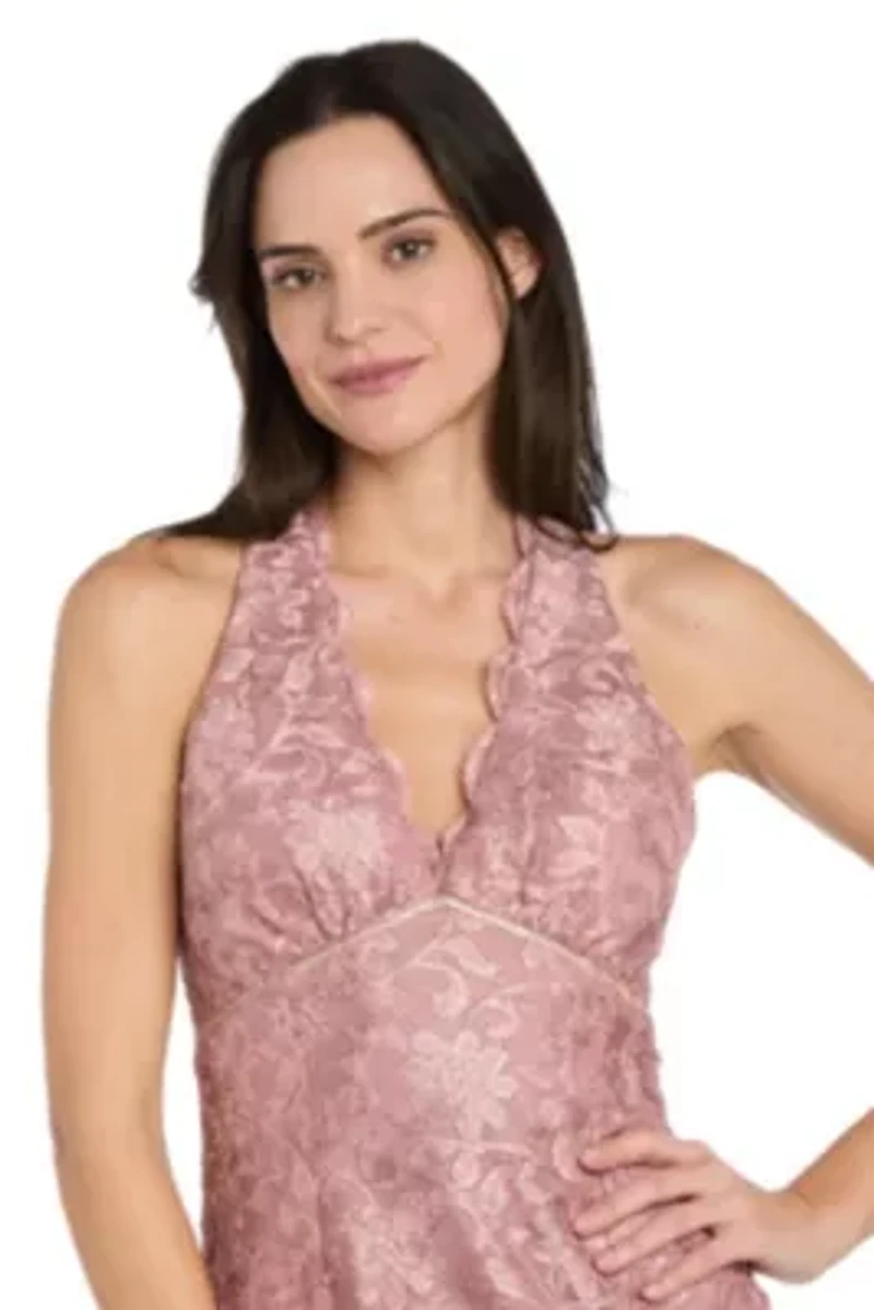Long Stretch Lace Halter Dress