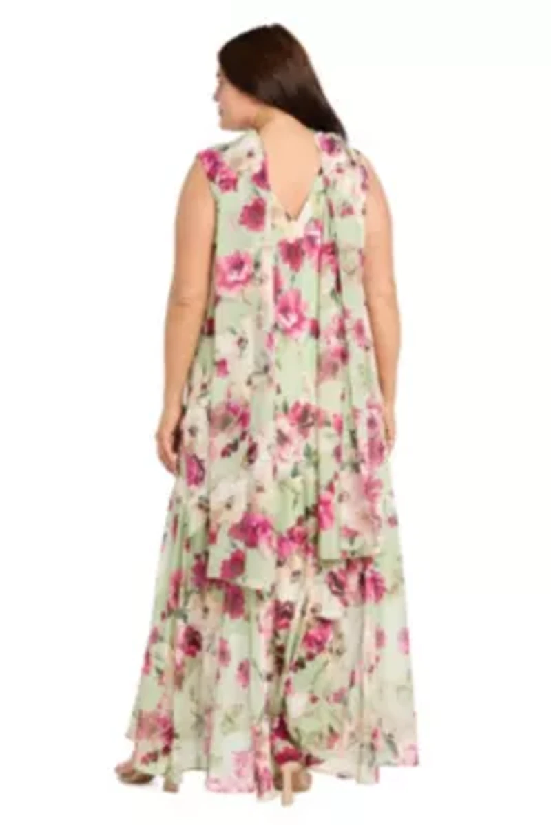 Printed Chiffon Midi Dress