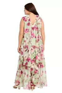 Printed Chiffon Midi Dress