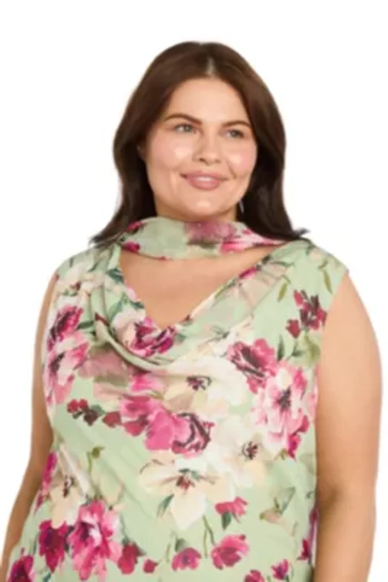 Printed Chiffon Midi Dress