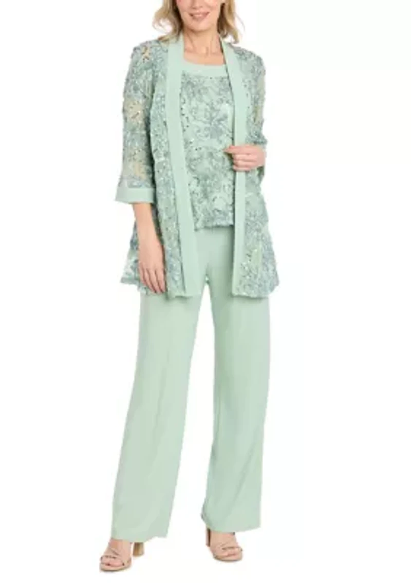 Women's Sequin Soutache Jacket Pantsuit