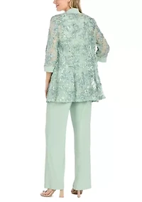 Women's Sequin Soutache Jacket Pantsuit