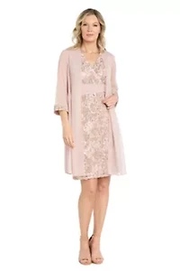 Jacket Dress w Sequin and Lace