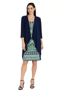 Navy Green Jacket Dress