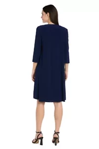Navy Green Jacket Dress