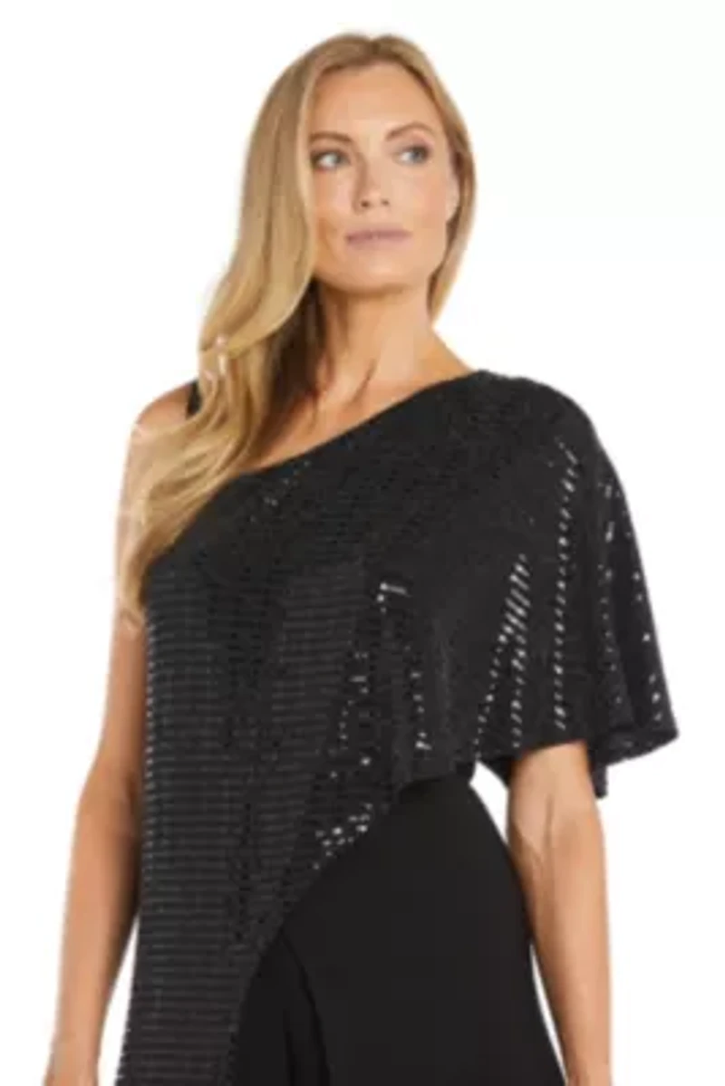 Metallic Capelet Jumpsuit