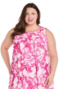 Womens 1Pc Printed Trapeze Dress