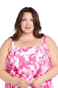 Womens 1Pc Printed Chiffon Tiered Maxi