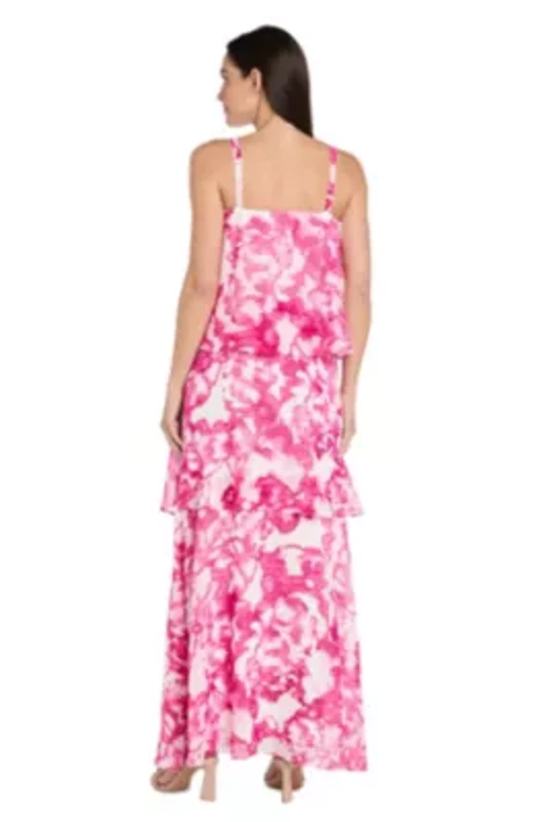 Missy 1Pc Printed Chiffon Tiered Maxi