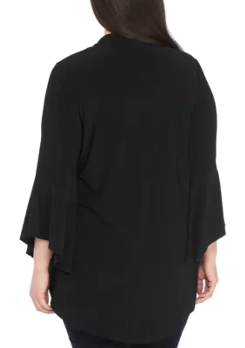 Plus Three-Quarter Sleeve Ity Topper