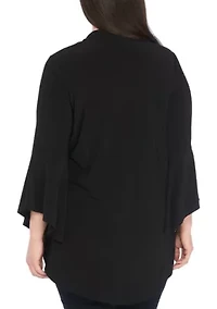 Plus Three-Quarter Sleeve Ity Topper