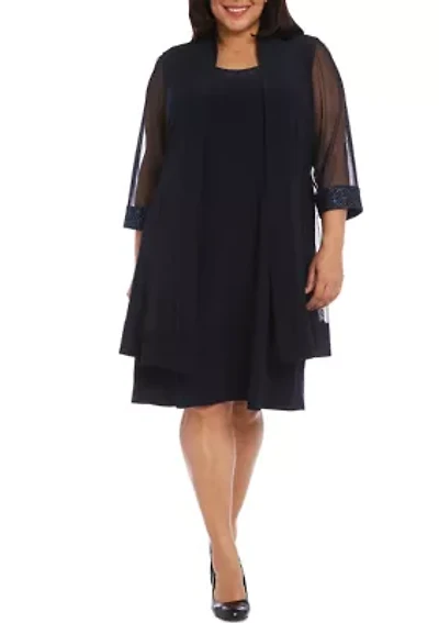 Mesh Panel Jacket Dress