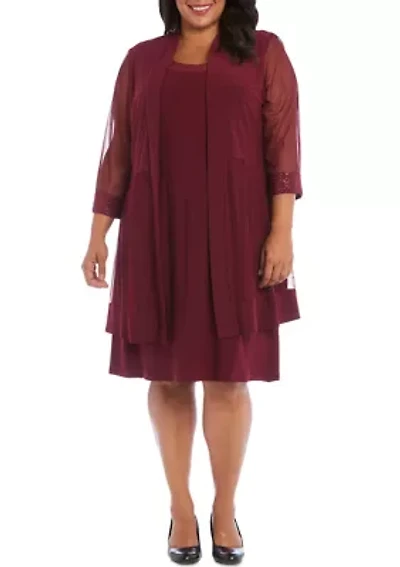 Mesh Panel Jacket Dress