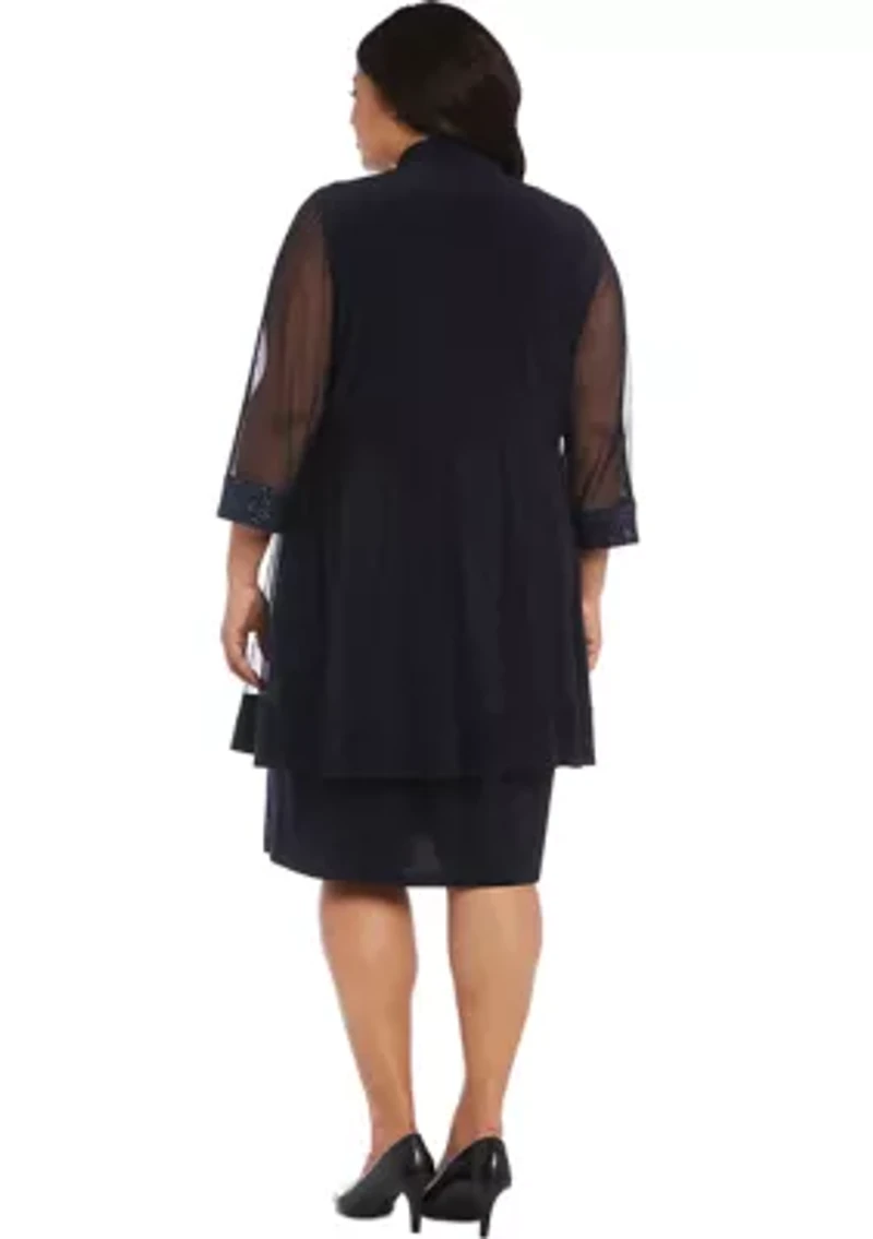 Mesh Panel Jacket Dress
