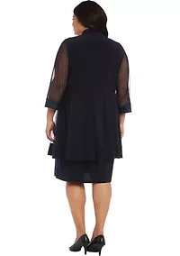 Mesh Panel Jacket Dress
