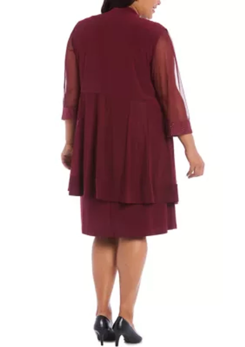 Mesh Panel Jacket Dress